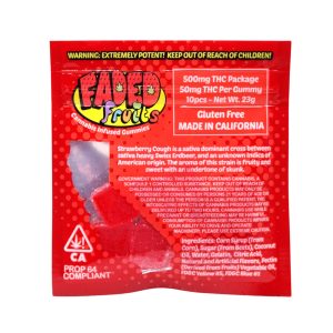 Faded Fruits THC Gummies (500mg) - Strawberry Cough