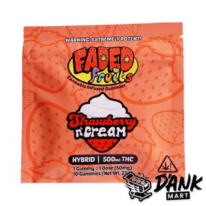 Faded Fruits THC Gummies (500mg) - Strawberry Cream ( Hybrid )