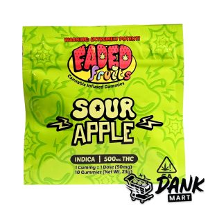 Faded Fruits THC Gummies (500mg) - Sour Apple (Indica)