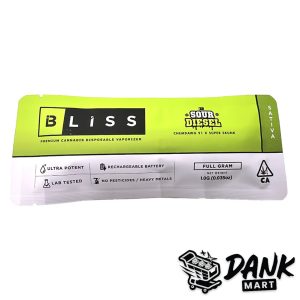 Bliss Disposable Vape (1g) - Sour Diesel / Chemdawg 91 x Super Skunk
