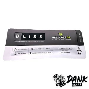 Bliss Disposable Vape (1g) - Hardcore OG / Big Bud x Dj Short Blueberry