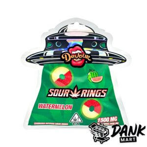 Devour Sour Rings - Watermelon (1500mg) THC Gummies