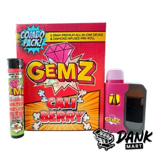 GEMZ 2G Premium All In One Device & Diamond Infused Pre-Roll Combo Pack - CALI BERRY