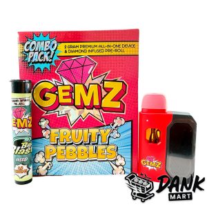 GEMZ 2G Premium All In One Device & Diamond Infused Pre-Roll Combo Pack - FRUITY PEBBLES