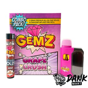 GEMZ 2G Premium All In One Device & Diamond Infused Pre-Roll Combo Pack - GRAPE CRUSH