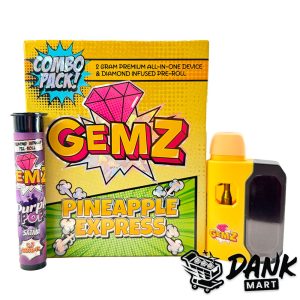 GEMZ 2G Premium All In One Device & Diamond Infused Pre-Roll Combo Pack - PINEAPPLE EXPRESS