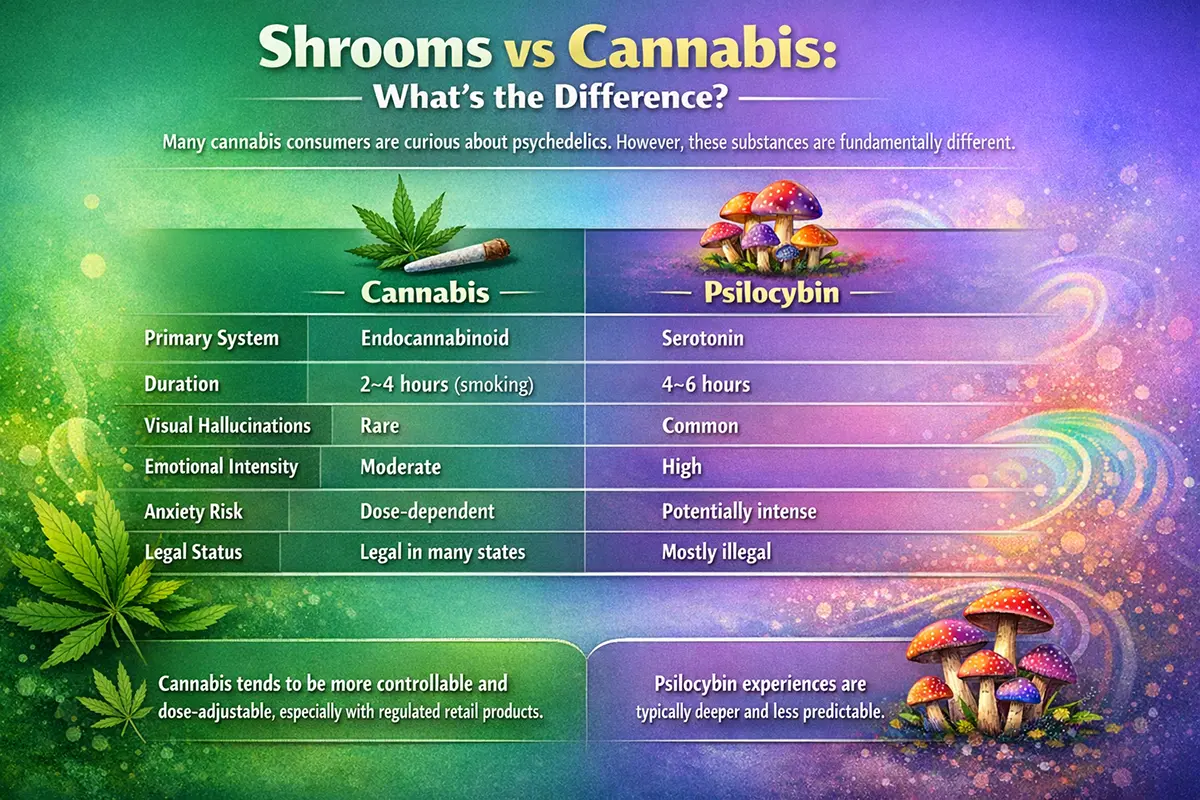 Shrooms vs Cannabis What’s the Difference