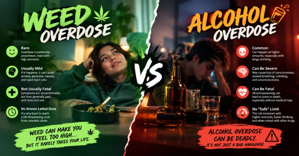 Weed Overdose vs Alcohol Overdose
